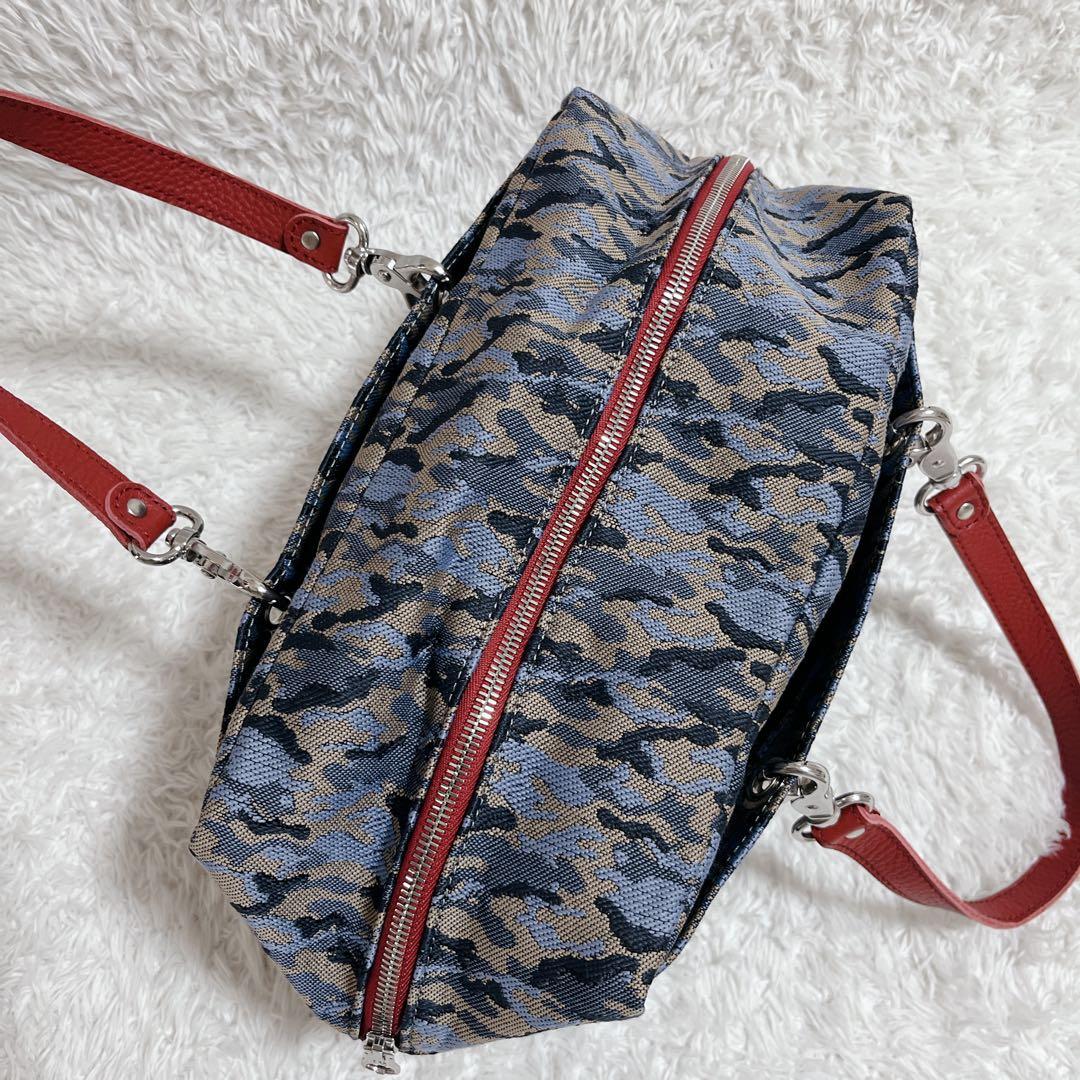 ほぼ未使用✨フランソワレニエ　ボストン型バッグ　ミニトートバッグ　カモフラ