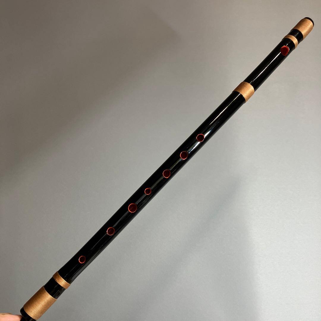 篠笛 四本調子G#管　CMR4-36 唄物　ドレミ調　天地糸巻 竹笛　黒塗