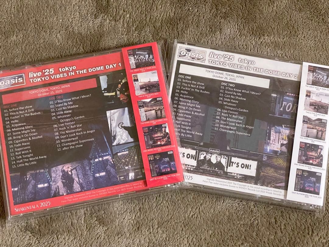 Oasis live'25 TOKYO DOME 2DAYS 2枚セット
