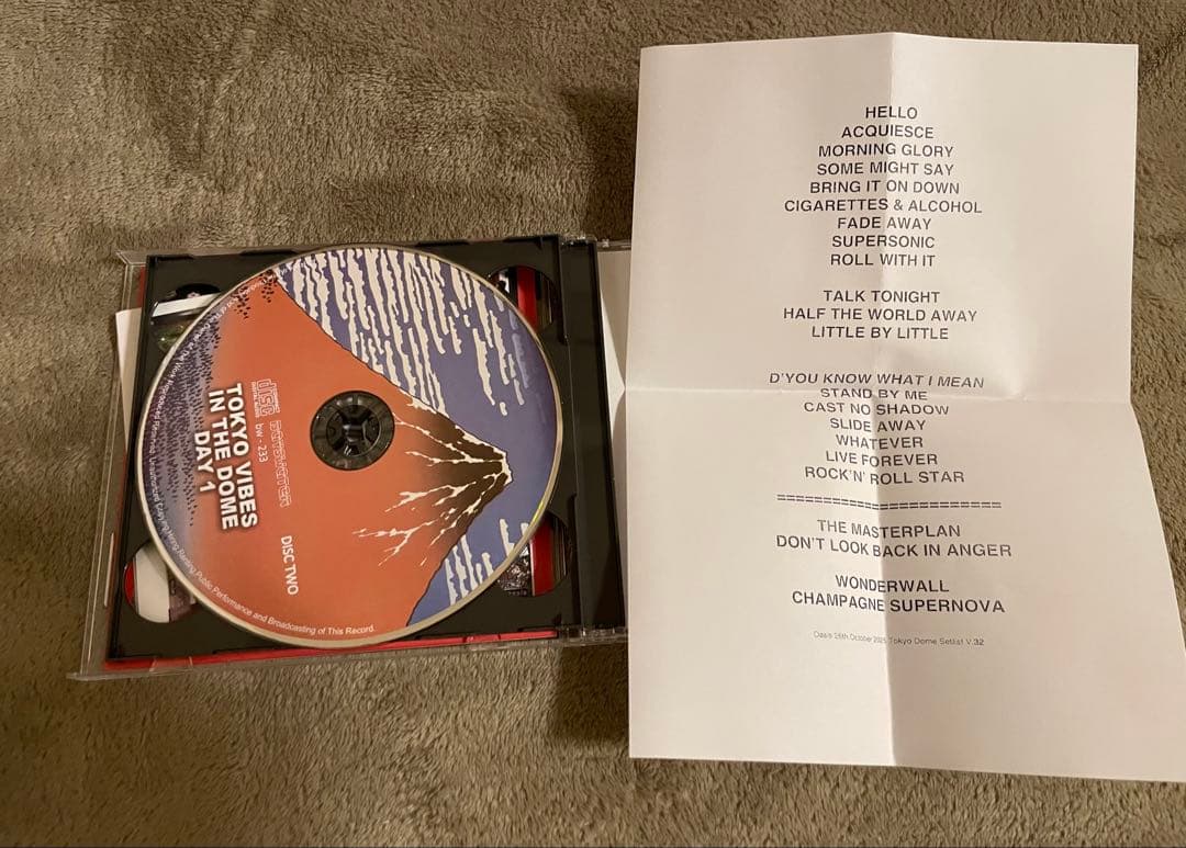 Oasis live'25 TOKYO DOME 2DAYS 2枚セット