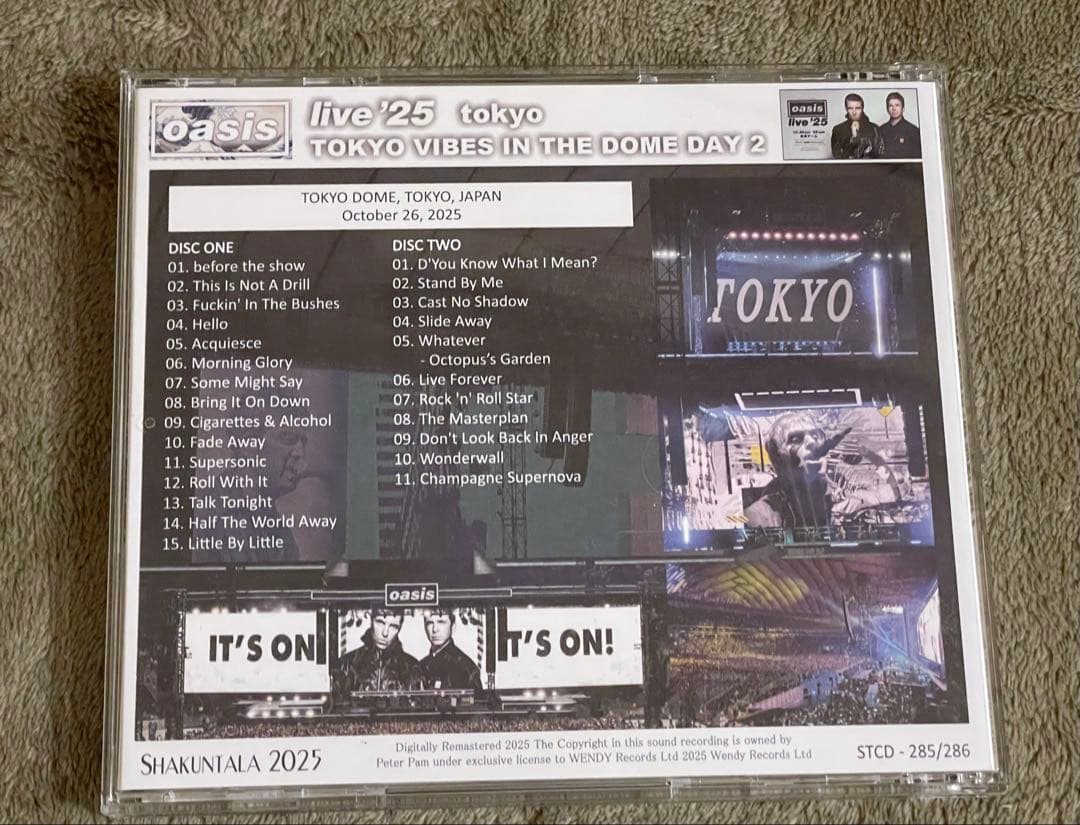 Oasis live'25 TOKYO DOME 2DAYS 2枚セット
