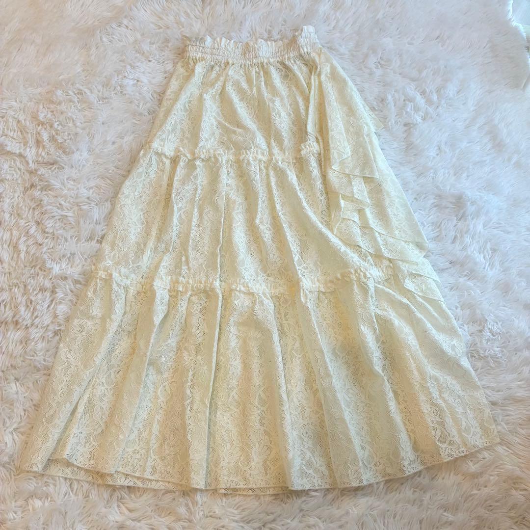スカート Willfully laceslitrufflefrilltieredskirt