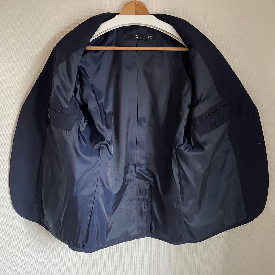 【美品・セットアップ】UNIQLO +J ウールジャケット スラックス　ネイビー