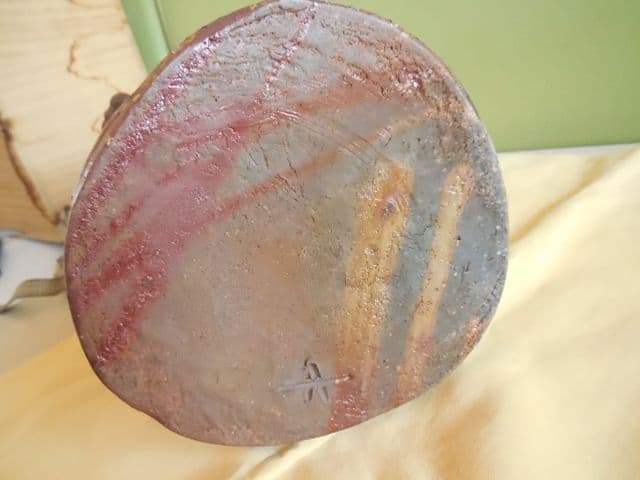 備前焼 花瓶 花器 耳付き 双耳 花入れ フラワースタンド 花生 共箱