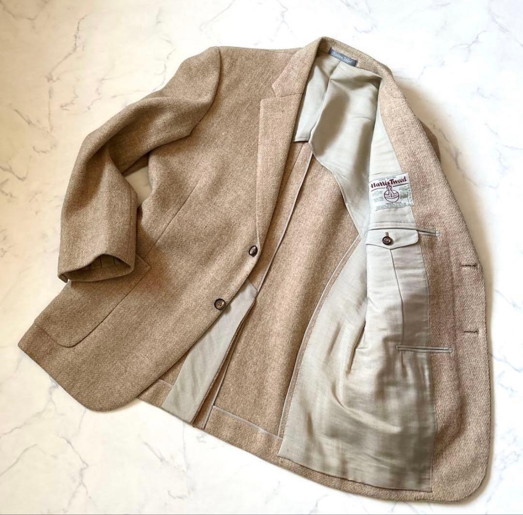 Harris Tweed ハリスツイード テーラードジャケット ベージュ系ウール