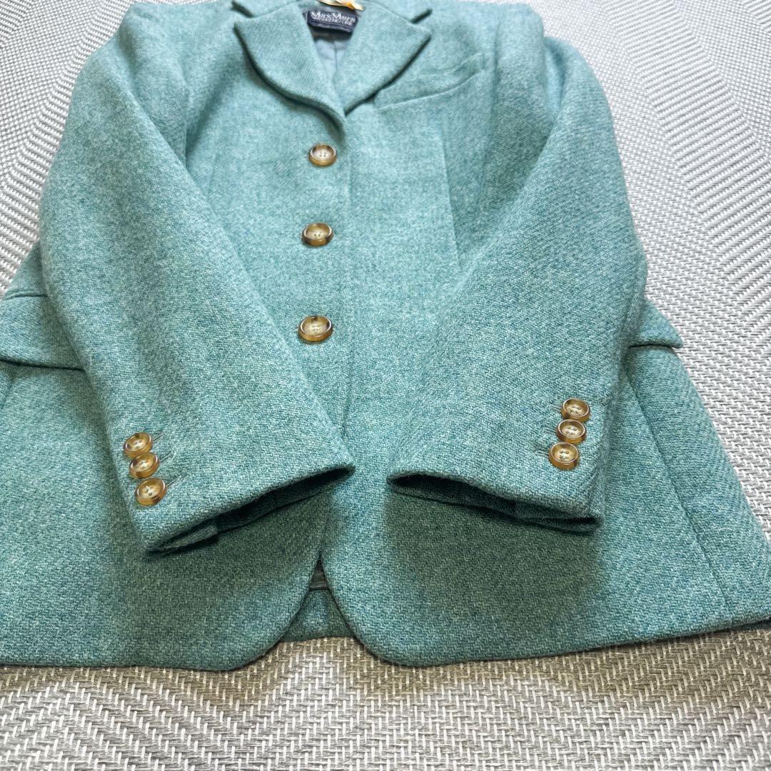 美品 MaxMara バージンウール100% テーラードジャケット グリーン M