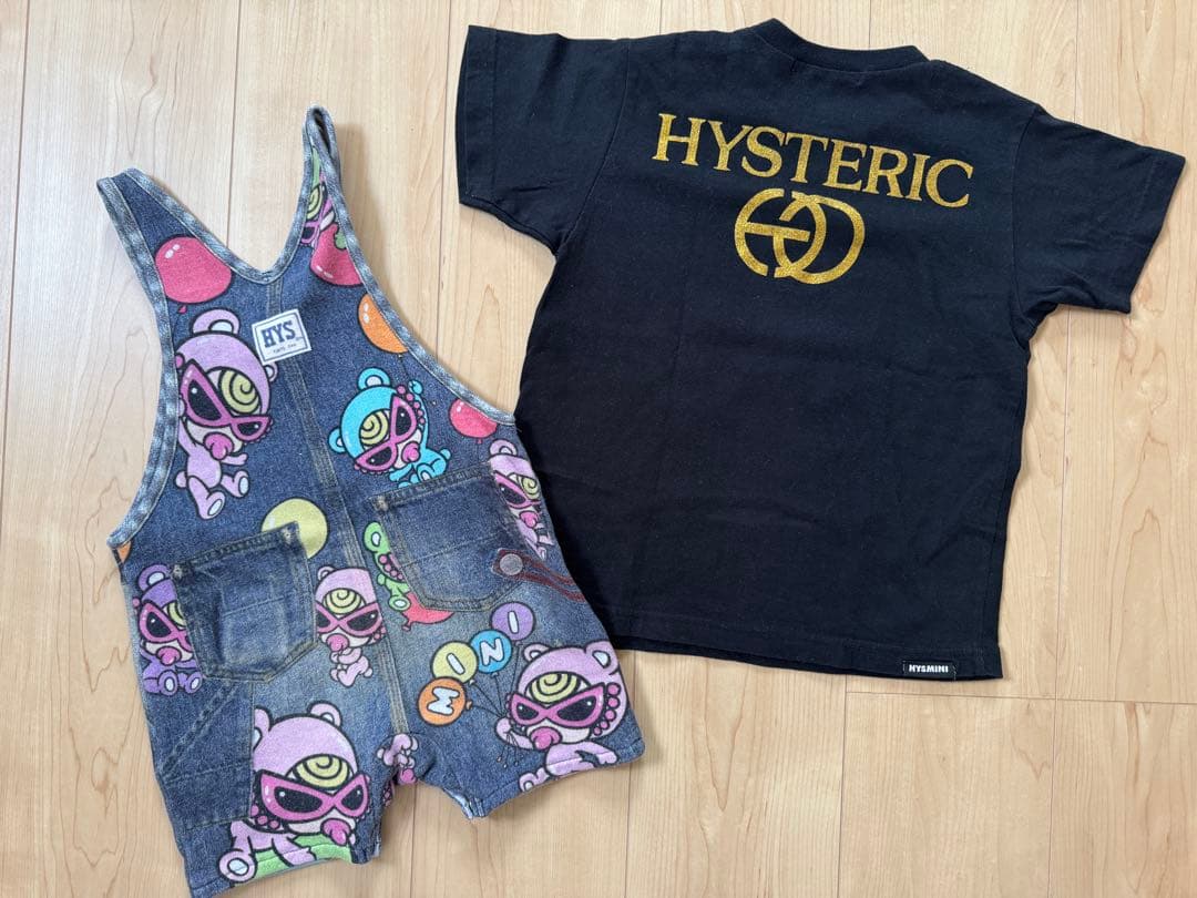 HYSTERIC パンダTシャツとオーバーオールセット