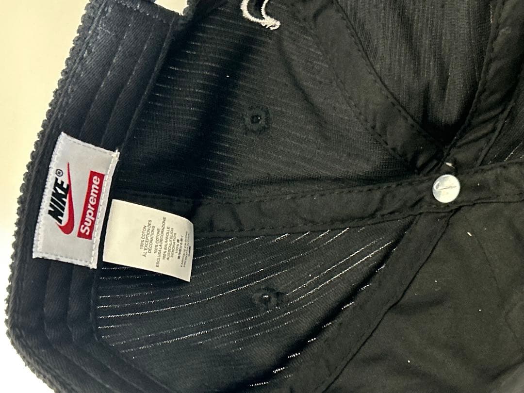 Supreme Nike コーデュロイ キャップ　帽子　ブラック