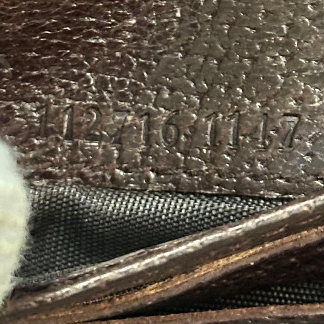 GUCCI グッチ　折り財布　キャンバス　メタルロゴ　ブラウン　GG
