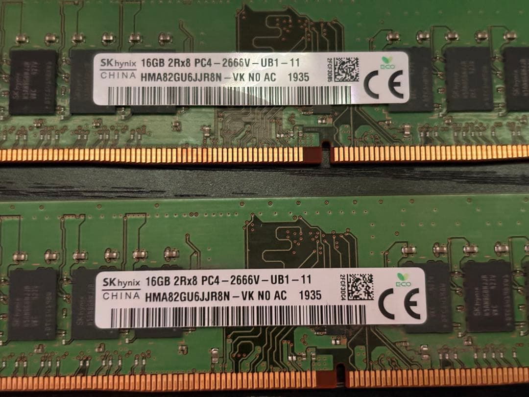 SK hynix 16GB DDR4 2666MHz メモリ 合計32GB