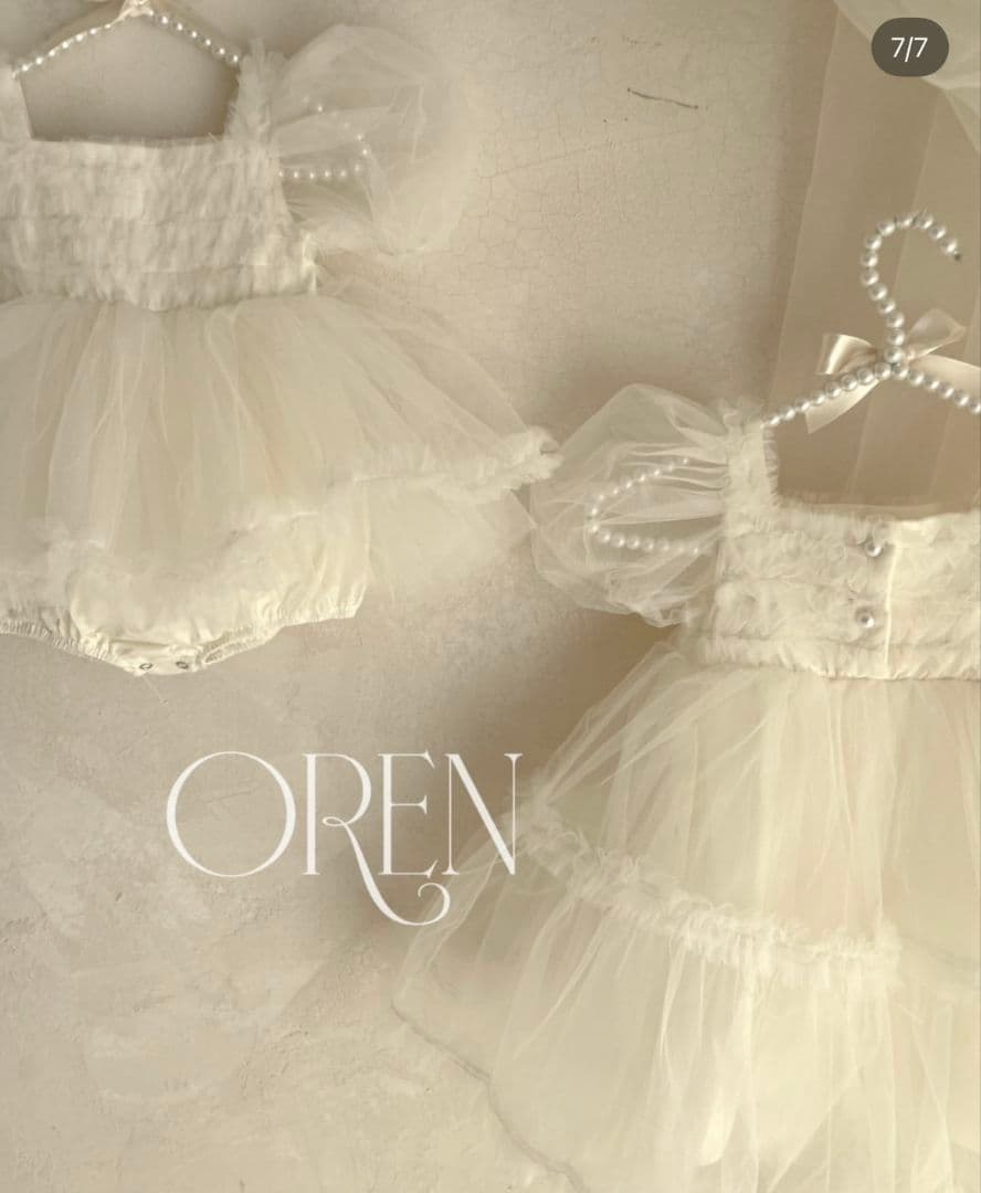 OREN ホワイト チュールワンピース