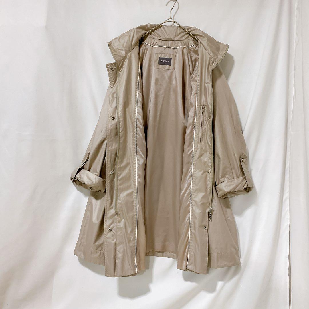 BASLER レリアン　フード付きスプリングコート　グレージュ　13＋SIZE