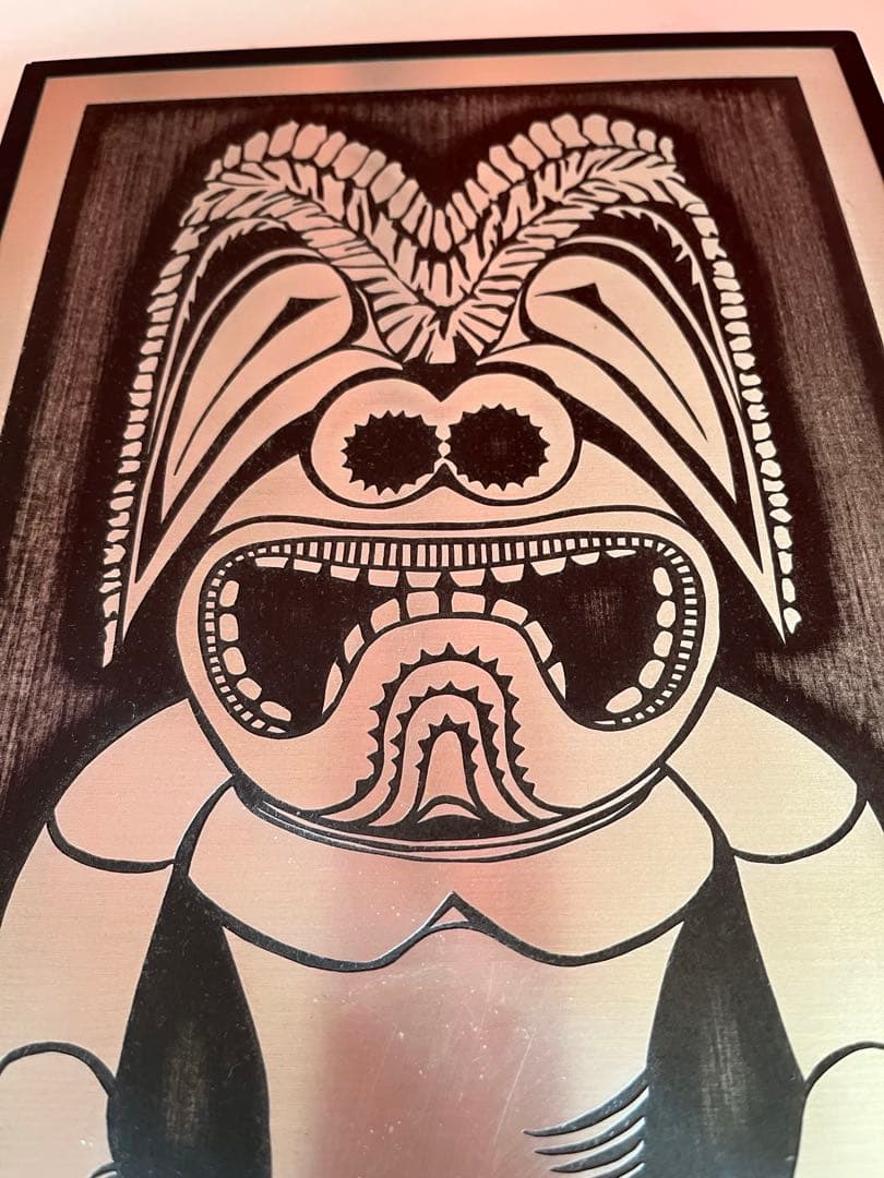 TIKI ハワイ　壁掛け　飾り板　ヴィンテージ　大英博物館　ミッドセンチュリー