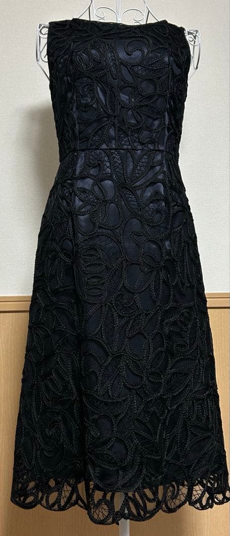 美品 ANAYI ノースリーブ ワンピース 濃紺