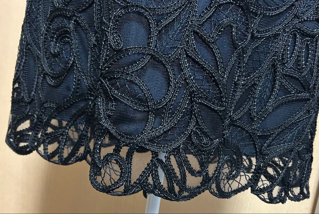 美品 ANAYI ノースリーブ ワンピース 濃紺