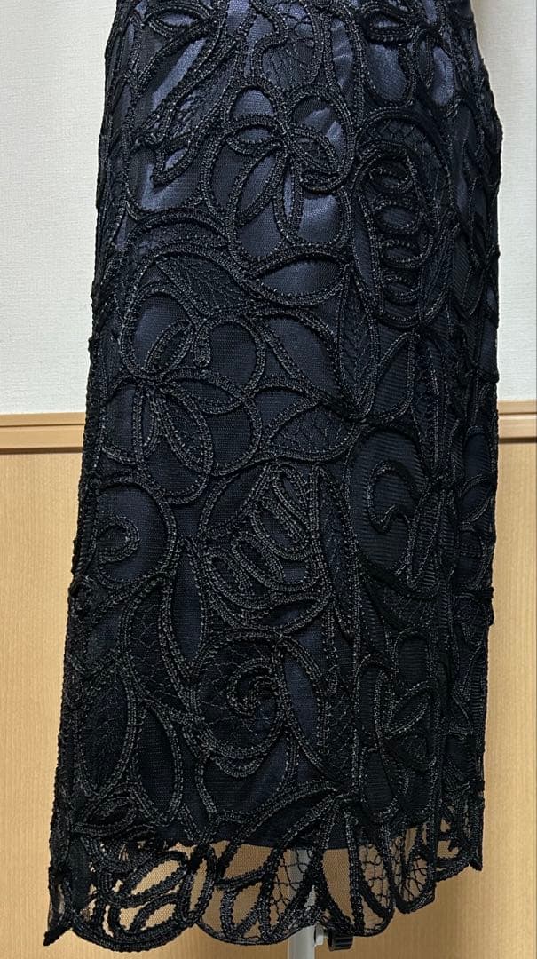 美品 ANAYI ノースリーブ ワンピース 濃紺