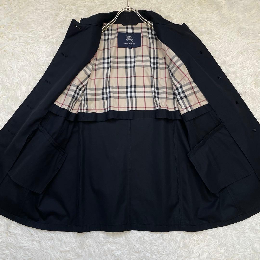 美品✨️バーバリー ステンカラーコート ノバチェック ブラック 15BR