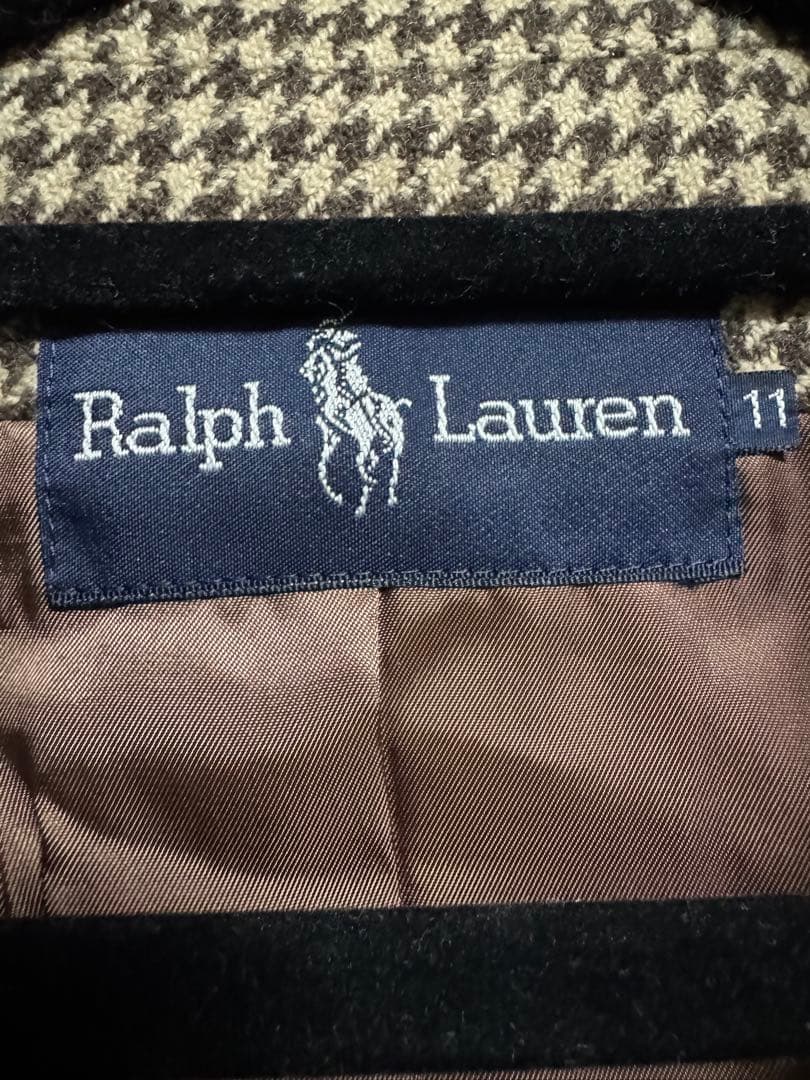 Ralph Lauren ウールテーラードジャケット 3B チェック柄