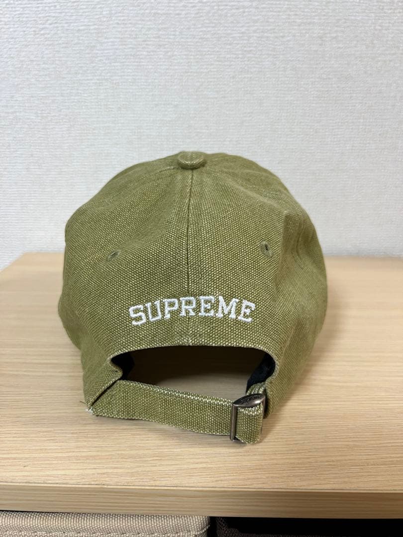SUPREME オリーブ色 キャップ S刺繍