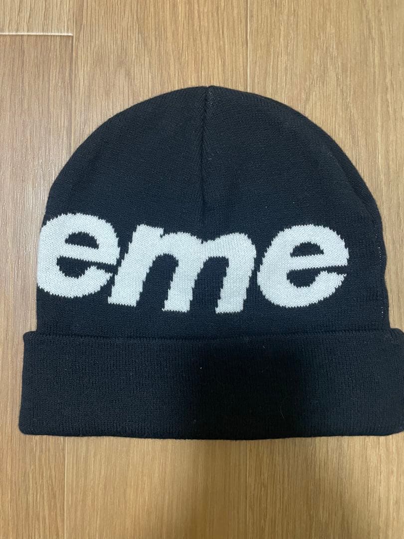 Supreme Big Logo ビーニー 黒