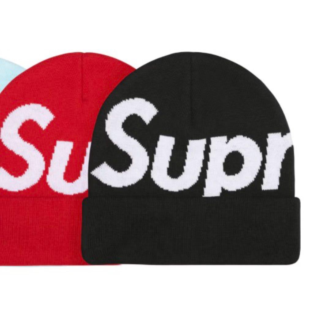 Supreme Big Logo ビーニー 黒