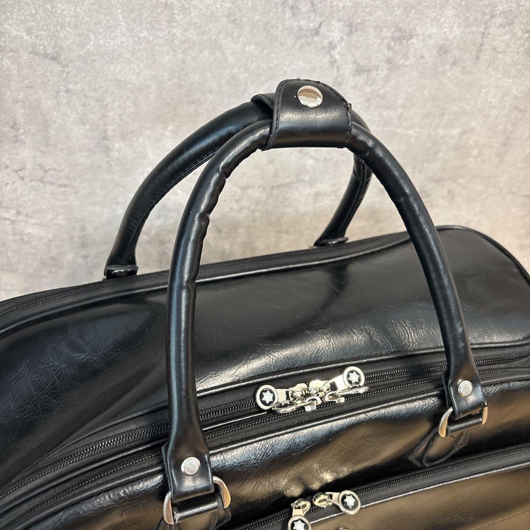 MONTBLANC キャリー型 ボストンバッグ ブラック レザー