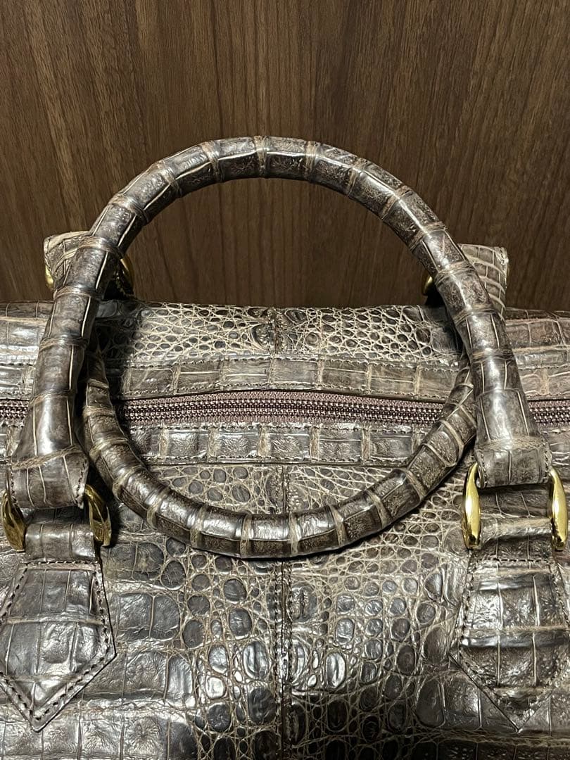 クロコダイルボストンバッグ　JRA認定　美品