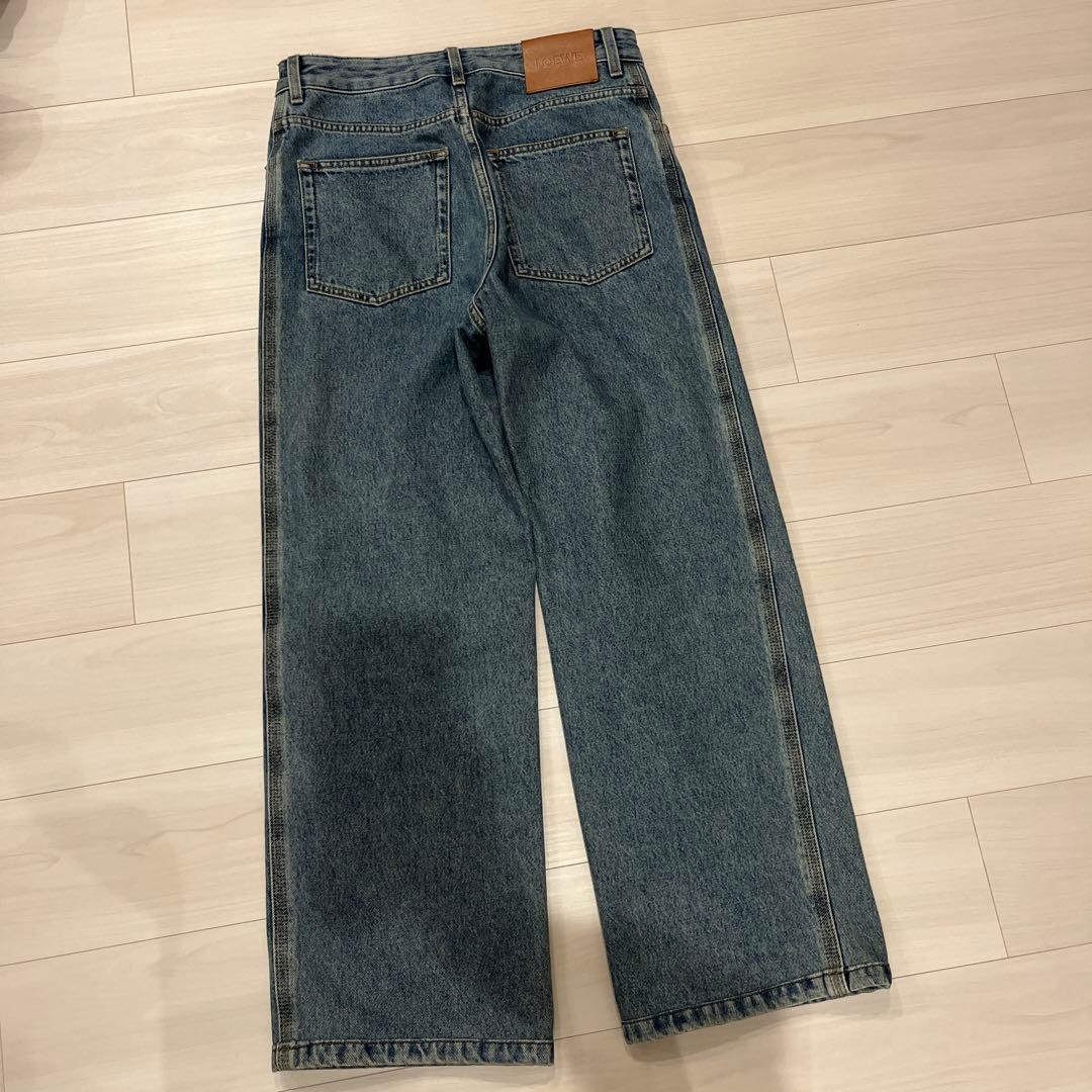 LOEWE 刺繍デザイン デニムパンツ 44 アナグラム