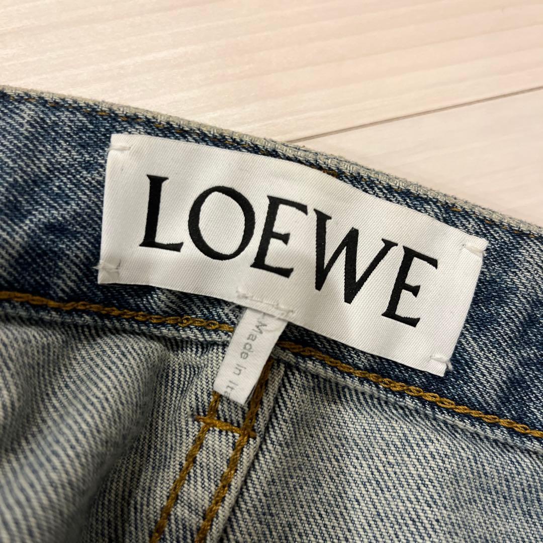 LOEWE 刺繍デザイン デニムパンツ 44 アナグラム