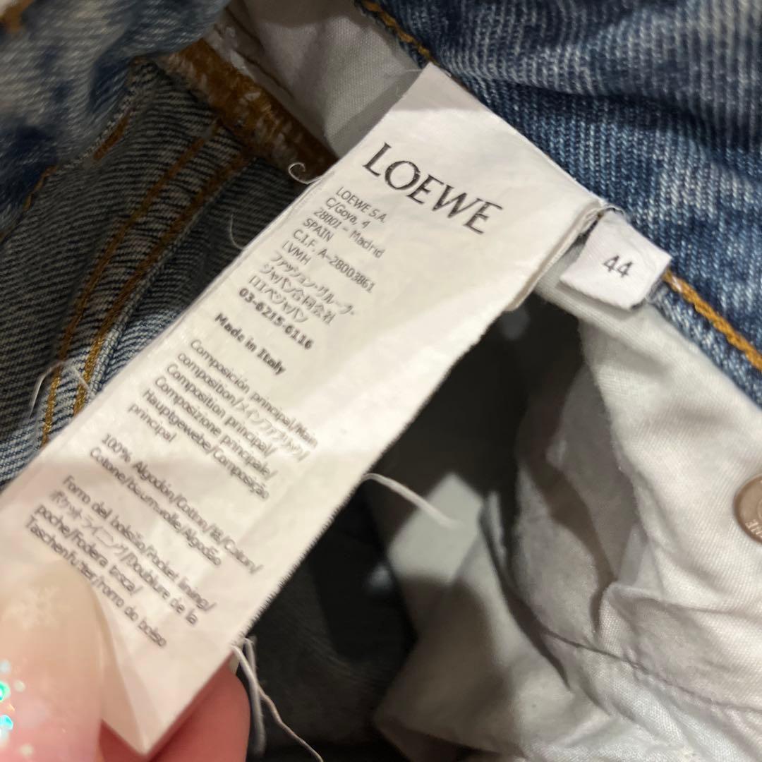LOEWE 刺繍デザイン デニムパンツ 44 アナグラム