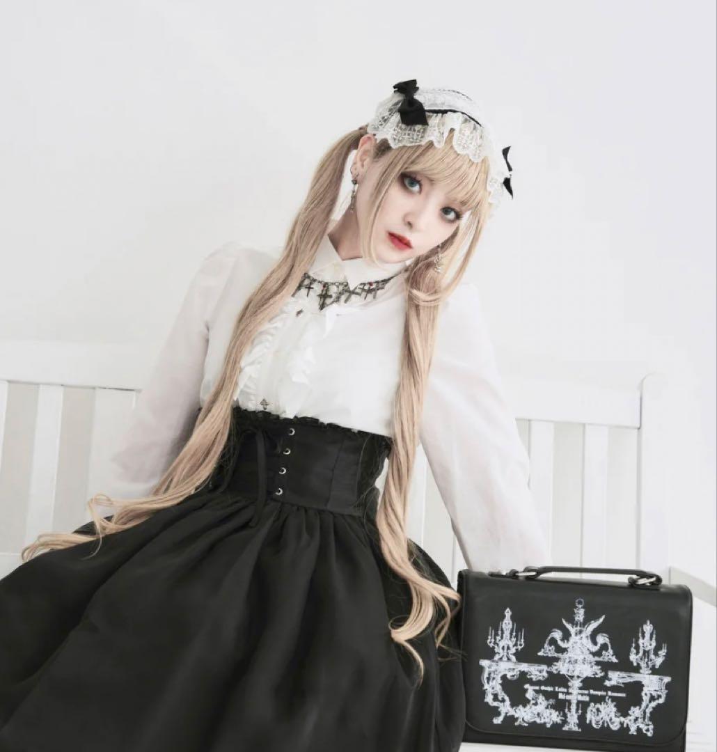モワティエ クロスアーチヘッドドレス(白×黒)