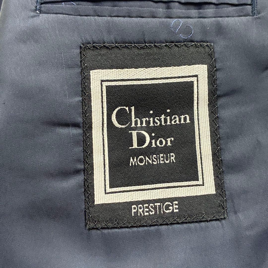 【極美品】 Dior 紺ブレ ロゴ刻印/金釦 ダブル 濃紺 XL