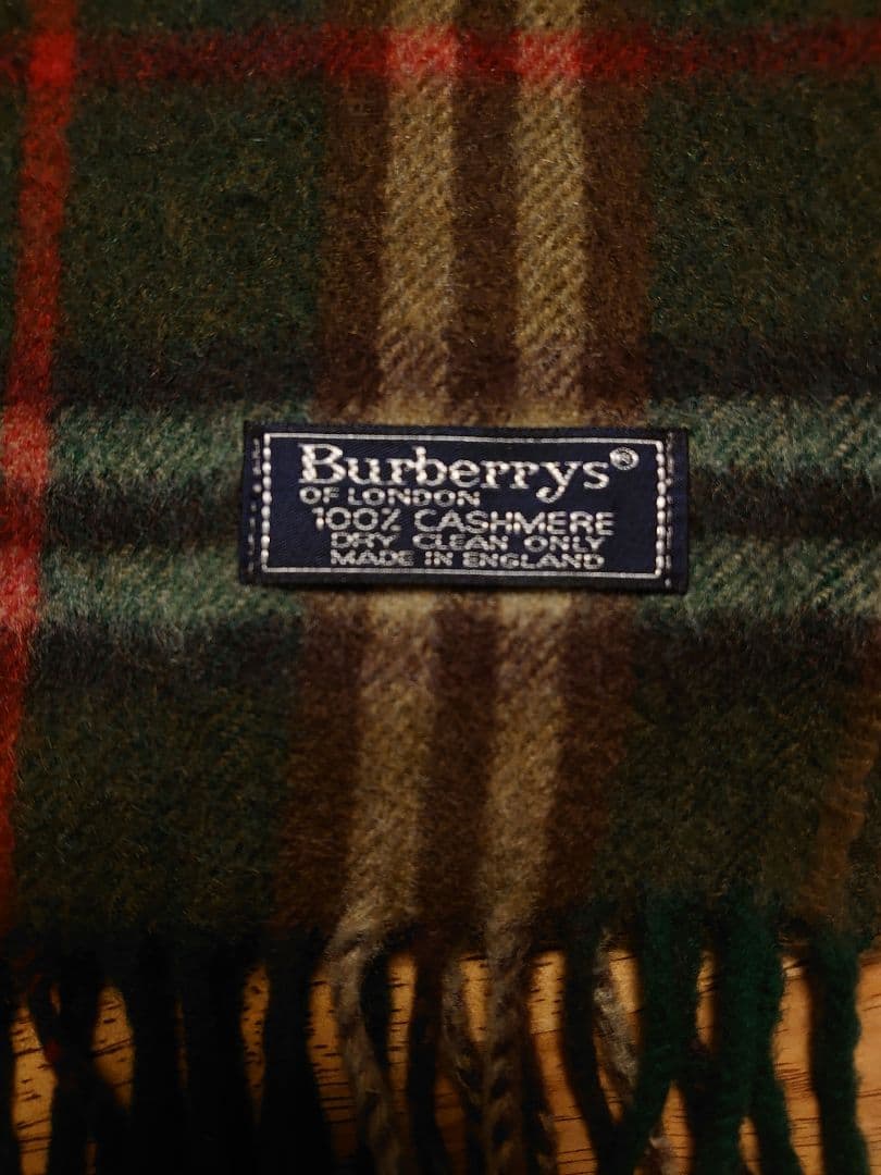 英国製 Burberry`s カシミア ノバチェック マフラー グリーン