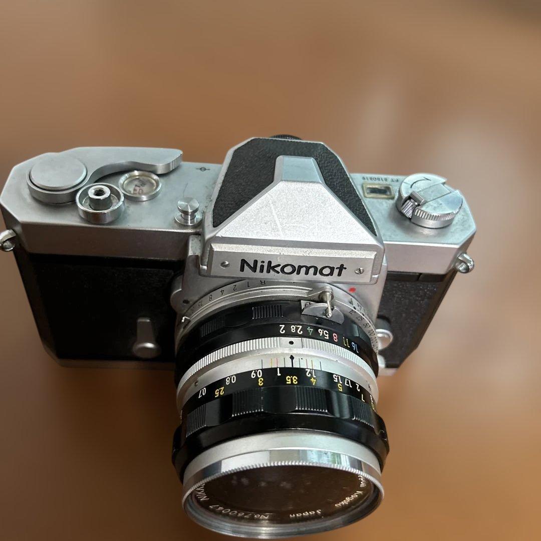 NikomatFT1眼レフカメラ本革ケース付kakoEliteフラッシュストロボ