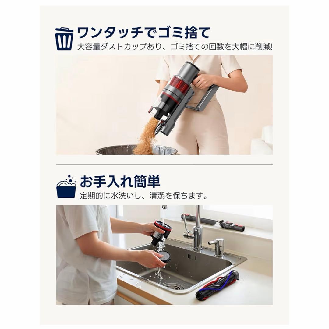 k*e様 新品未使用コードレス掃除機 【55000pa超強力吸引・60分連続稼働