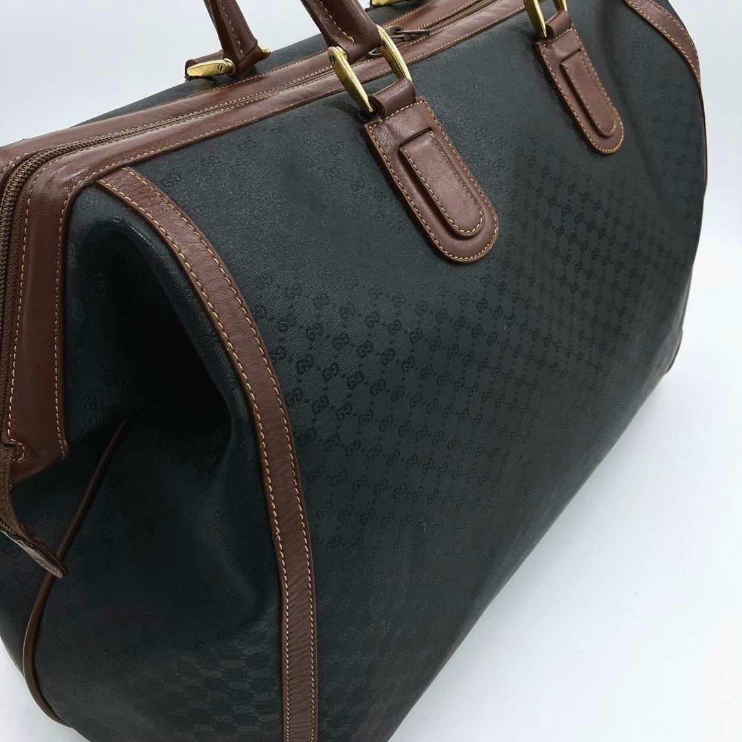 【GUCCI】ボストンバッグ　旅行鞄　マイクロGG PVC ブラック.