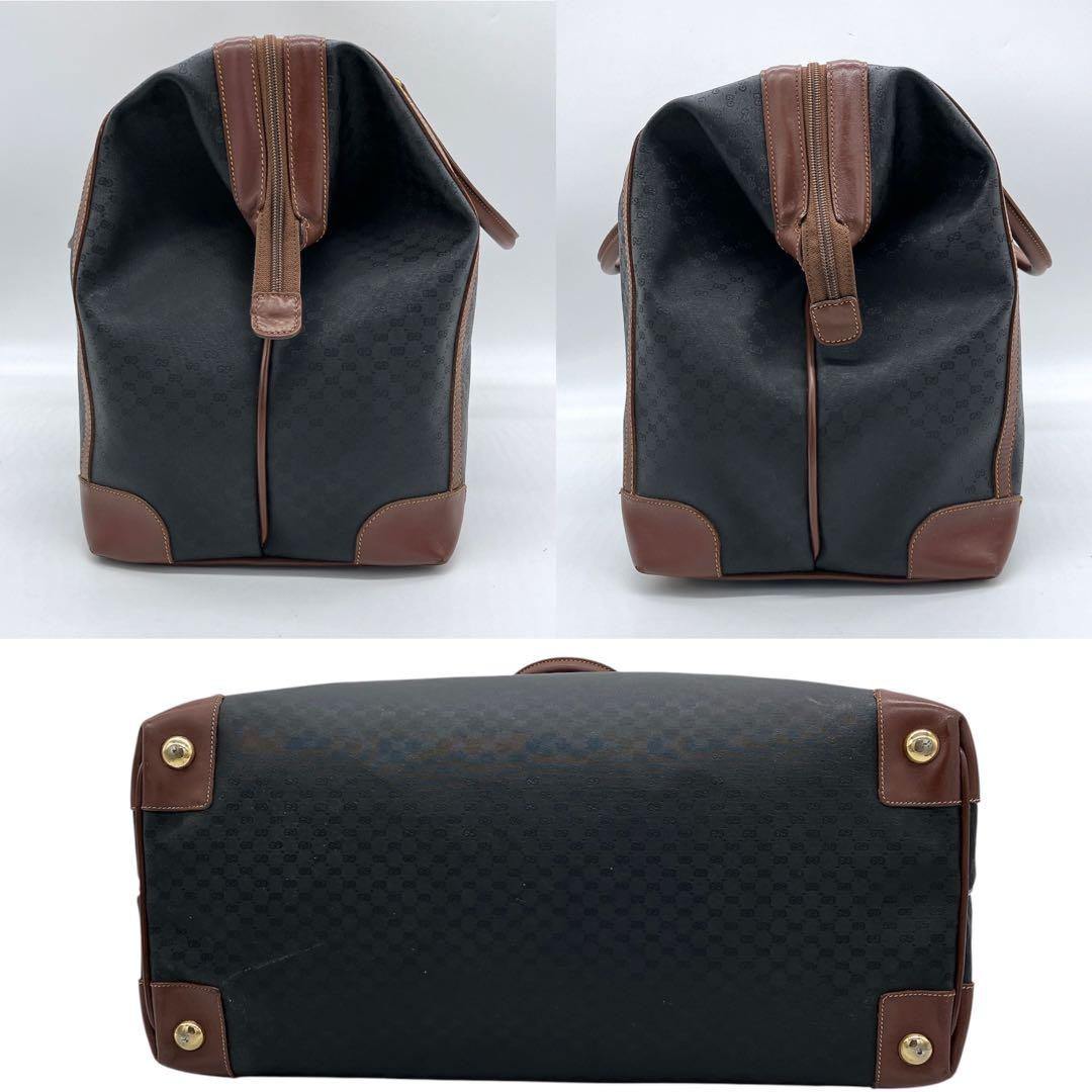 【GUCCI】ボストンバッグ　旅行鞄　マイクロGG PVC ブラック.