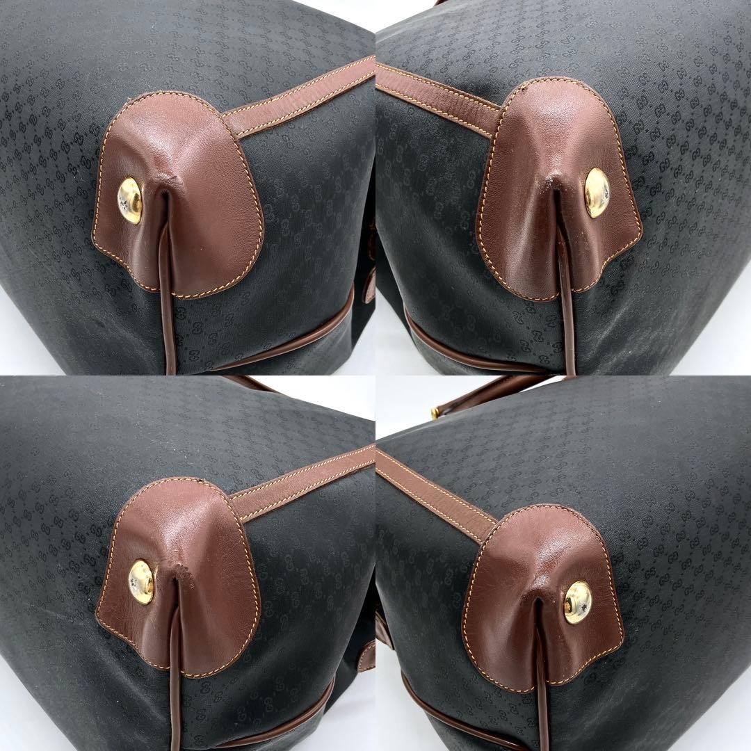 【GUCCI】ボストンバッグ　旅行鞄　マイクロGG PVC ブラック.