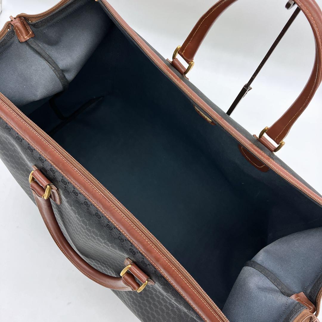 【GUCCI】ボストンバッグ　旅行鞄　マイクロGG PVC ブラック.