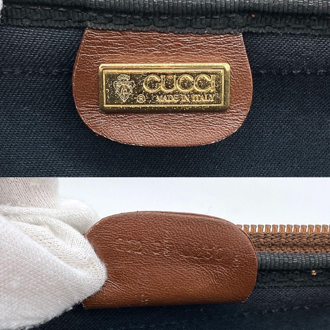 【GUCCI】ボストンバッグ　旅行鞄　マイクロGG PVC ブラック.