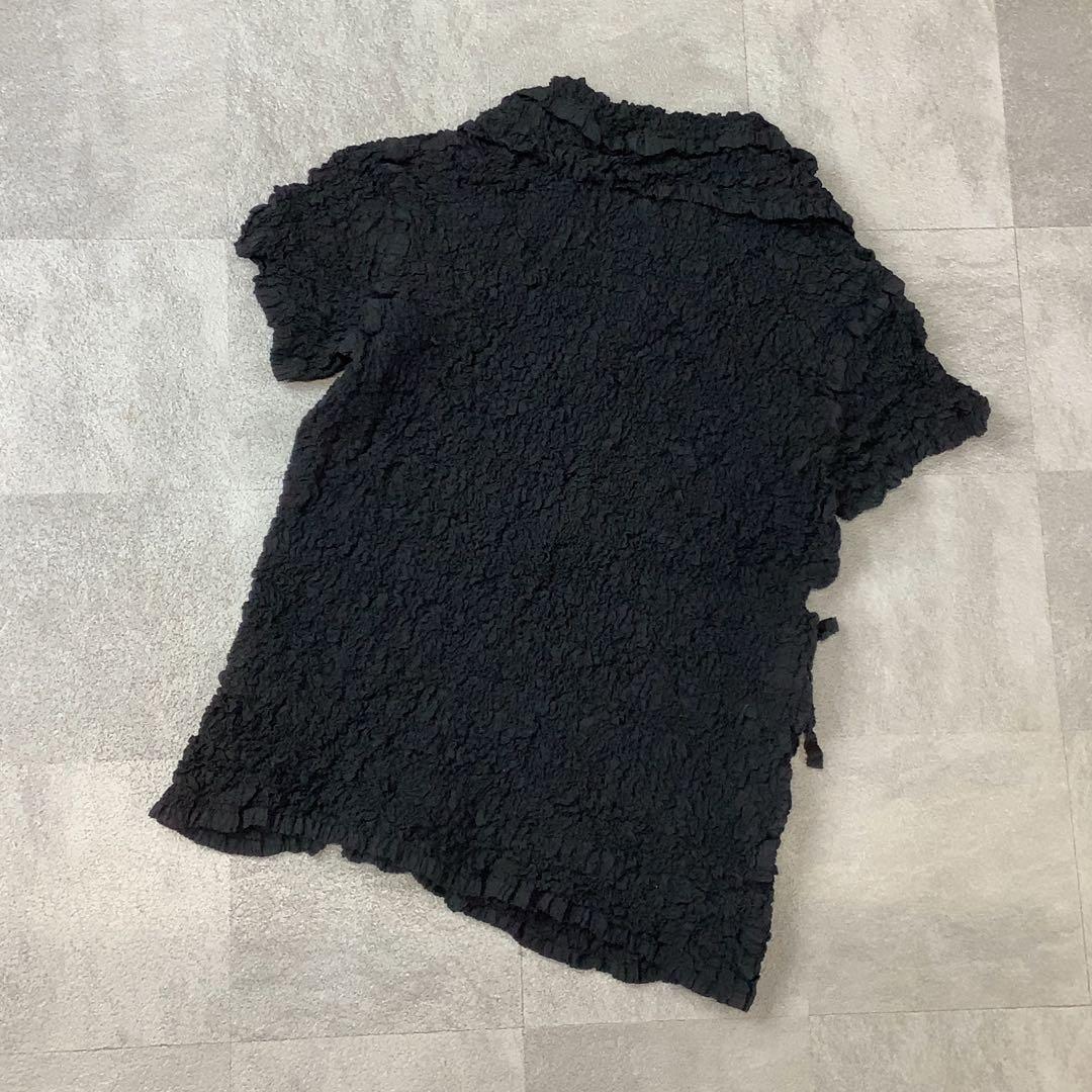美品 me ISSAY MIYAKE リンクル カットソー 半袖 ブラック