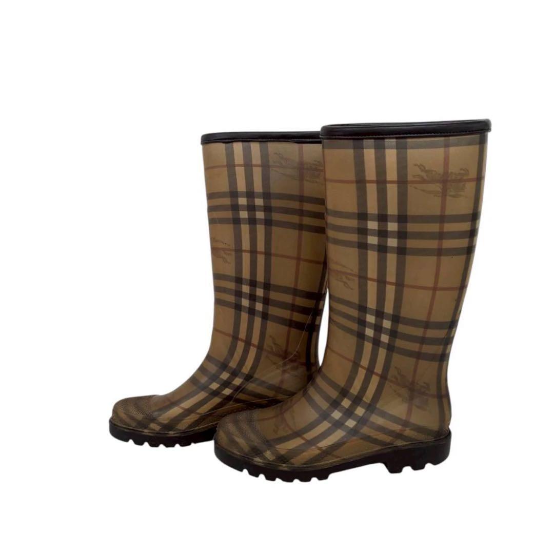 【BURBERRY】レインブーツ 長靴 38 バーバリー　24.5cm