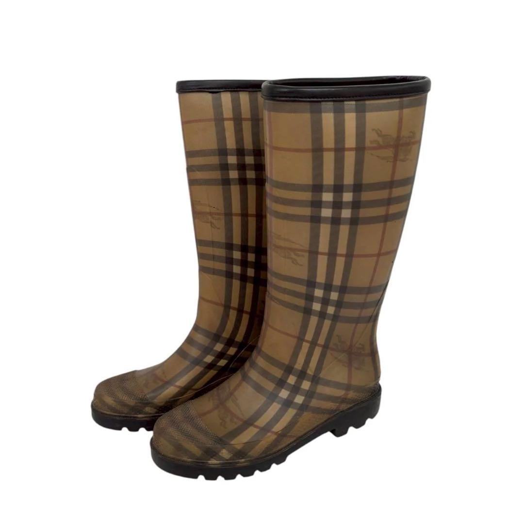 【BURBERRY】レインブーツ 長靴 38 バーバリー　24.5cm