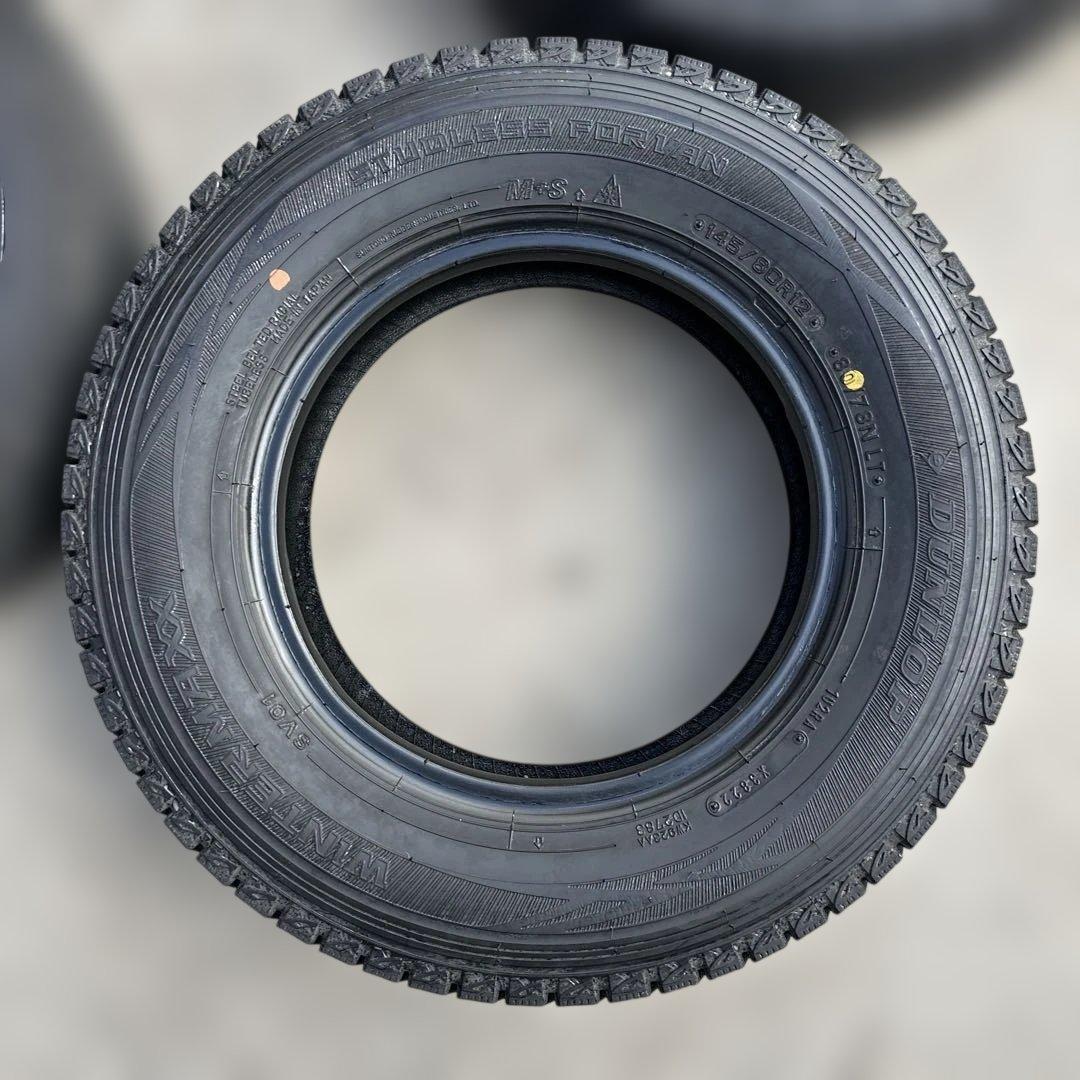 ダンロップ 145/80R12 冬用タイヤ 2022年 4本(0-52)