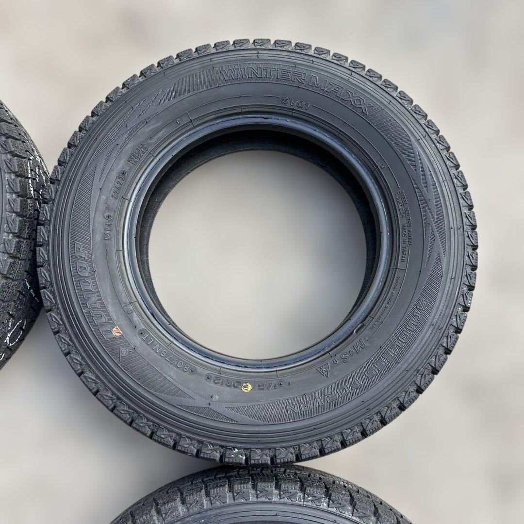 ダンロップ 145/80R12 冬用タイヤ 2022年 4本(0-52)