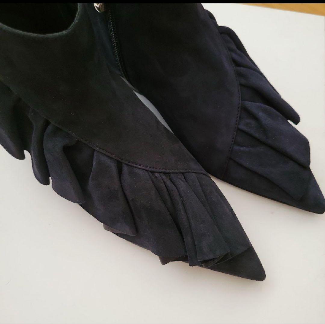 美品J.W. ANDERSON 黒23cm ファスナー　フリルブーティ