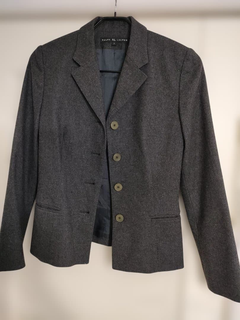 美品✦RALPH LAUREN　ラルフローレン　上質ウールジャケット　S　グレー