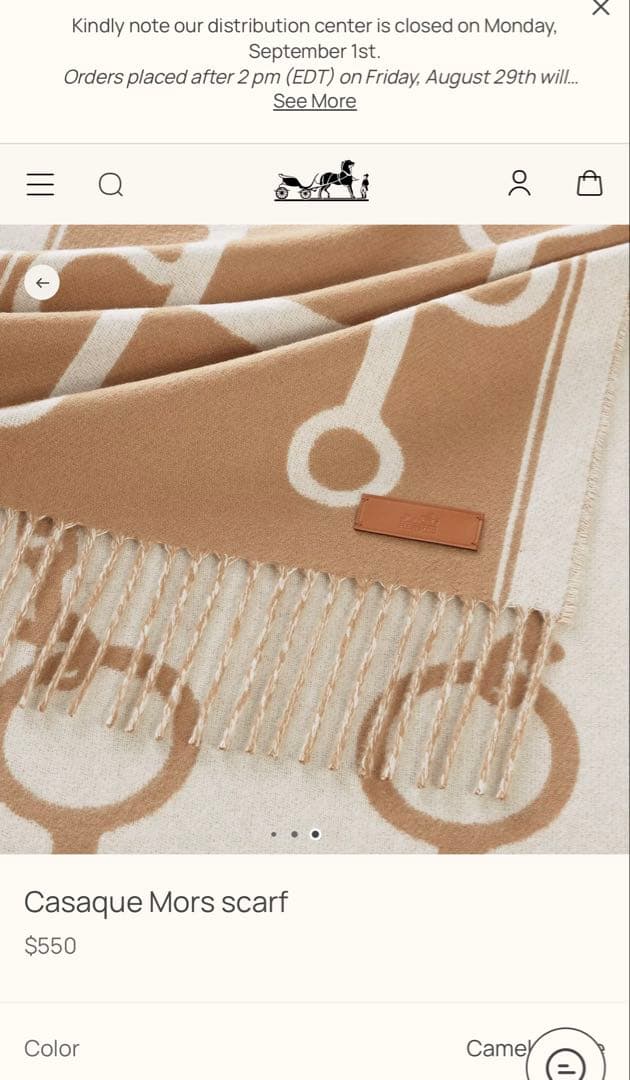 エルメス HERMES カシミヤ マフラー ベージュ モール