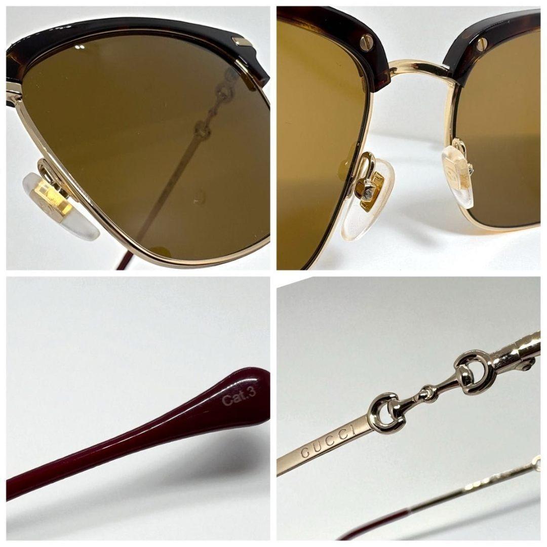 美品 GUCCI サングラス GG0918S ホースビット べっ甲 ゴールド