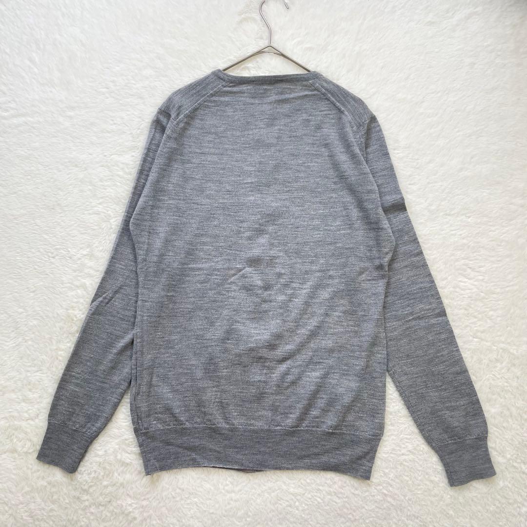 JOHN SMEDLEY クルーカーディガン メリノウール 現行 グレー L